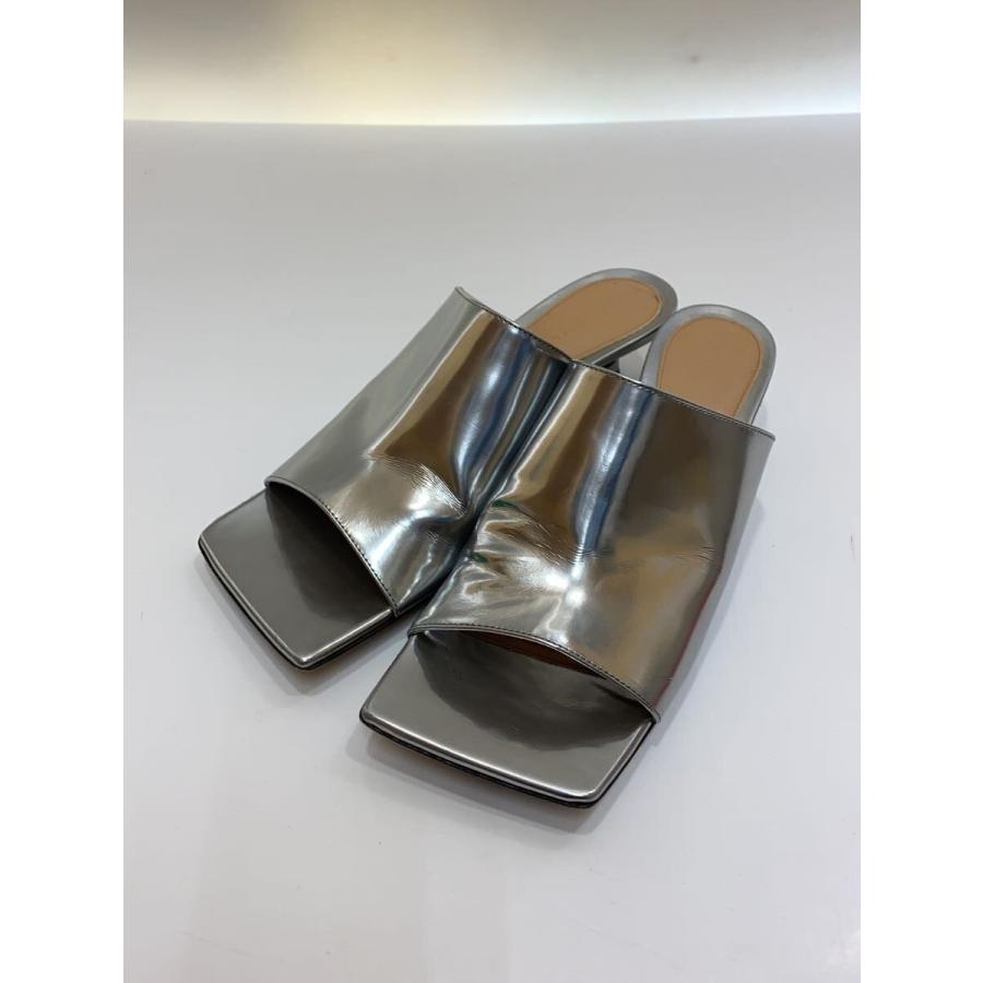 BOTTEGA VENETA◇ストレッチ ミュール/サンダル/35.5/SLV/履きジワ有