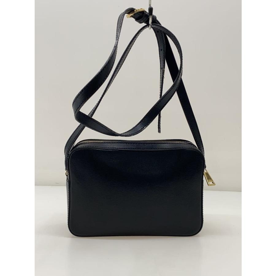 FURLA◇スクエアバッグ/ショルダーバッグ/レザー/ブラック/黒/無地