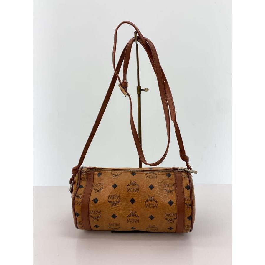 MCM◇ショルダーバッグ/PVC/BRW/ヴィセトス柄/筒型ショルダー
