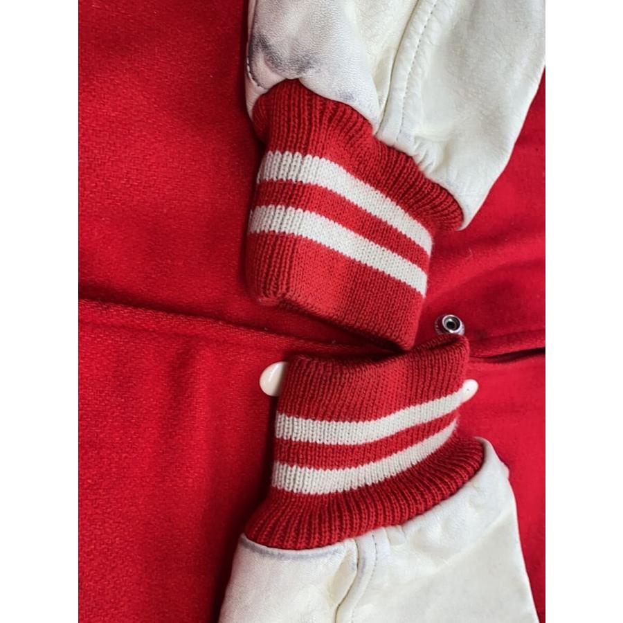 VOX◇スタジャン/M/ウール/RED/JA-26803/袖牛革切り替え : セカンド