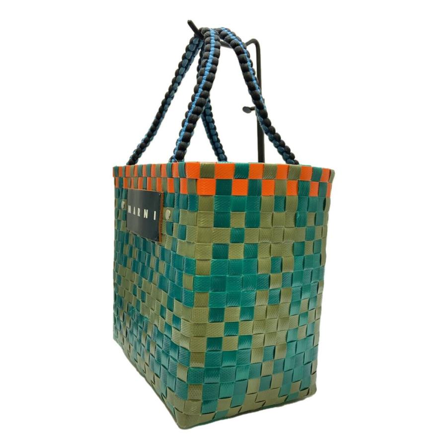 MARNI◇ジャージーハンドル/ミニバスケットバッグ/トートバッグ/GRN