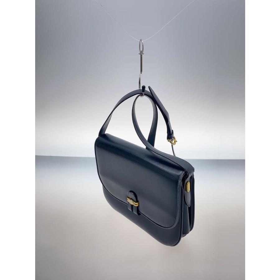 GUCCI◇OLD GUCCI/オールドグッチ/ショルダーバッグ/レザー/NVY/001