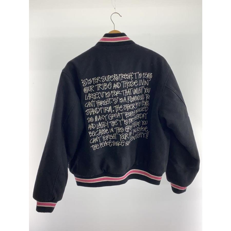 古着 ステューシー 両面レタードロゴ スタジャン 黒 L フェード