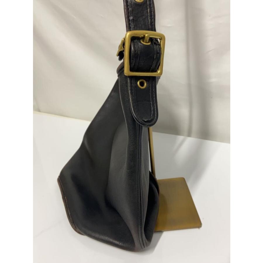 COACH◇オールドコーチ/バケツショルダーバッグ/レザー/BLK/9085