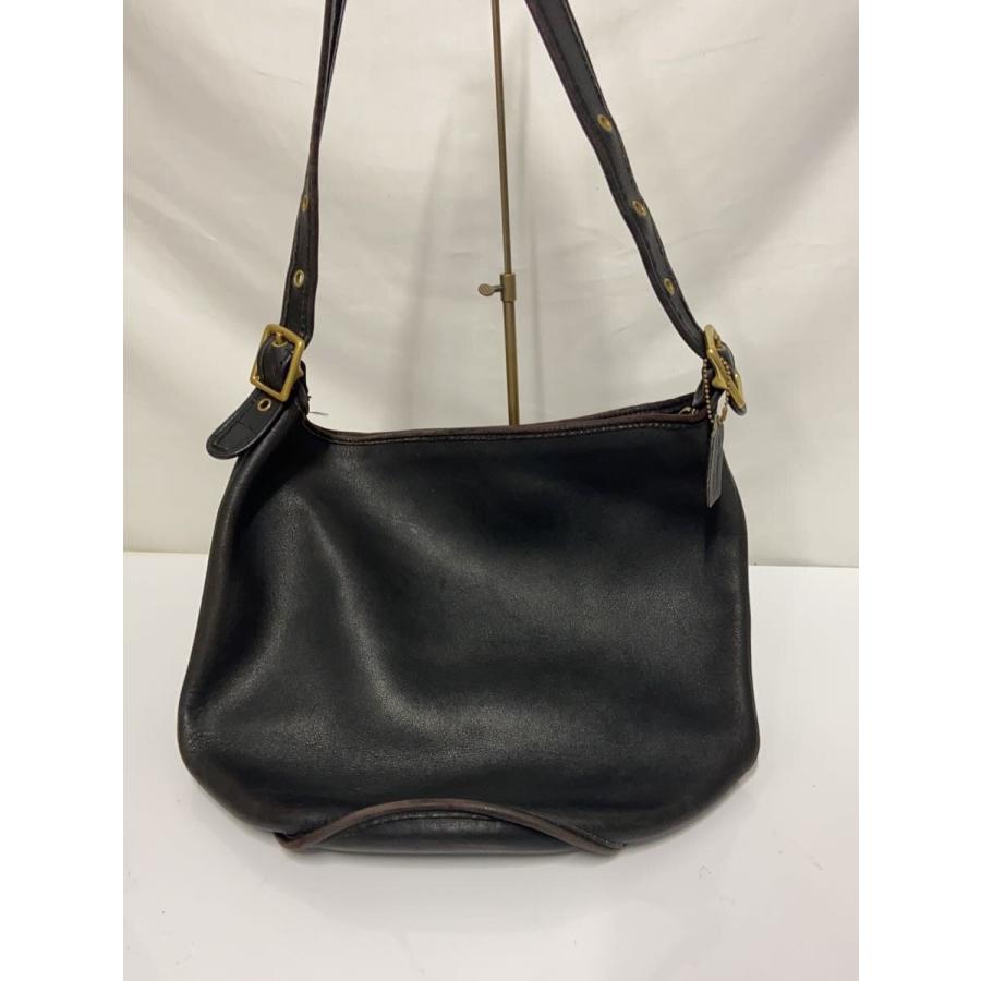 COACH◇オールドコーチ/バケツショルダーバッグ/レザー/BLK/9085