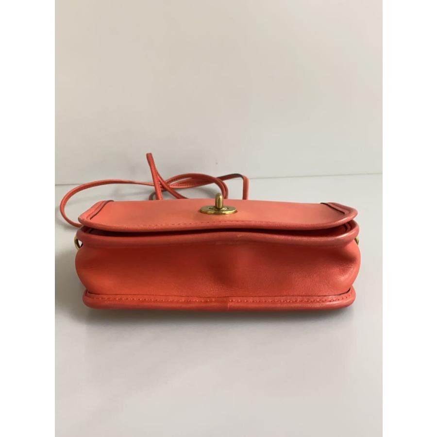 COACH◇オールドコーチターンロックショルダーバッグ/レザー/RED/17994