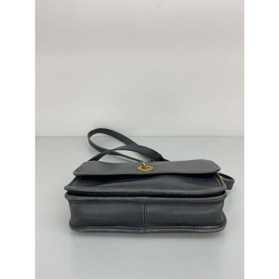 COACH◇オールドコーチ/ターンロックショルダーバッグ/レザー/BLK/9004