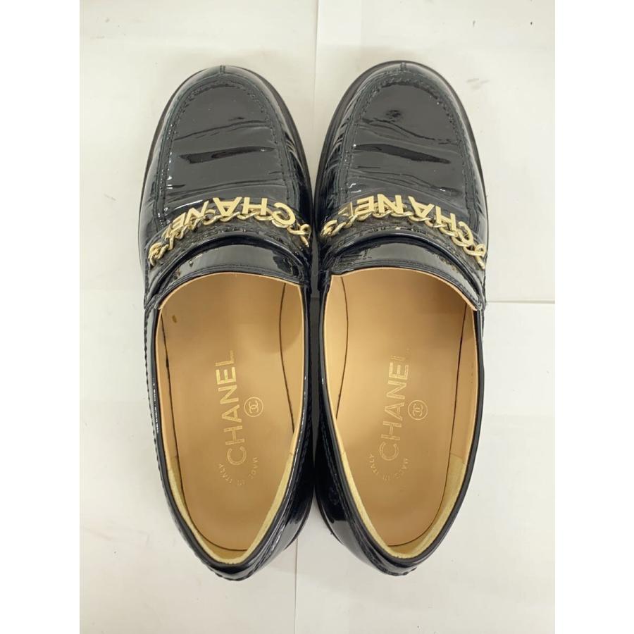 CHANEL◇ホースビットエナメルローファー/37/BLK/エナメル : セカンド