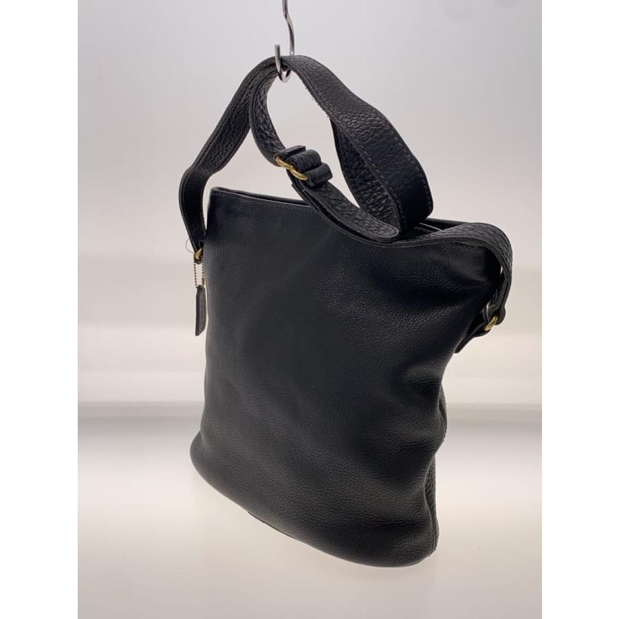 COACH◇ショルダーバッグ/レザー/BLK/無地/オールドコーチ/90s