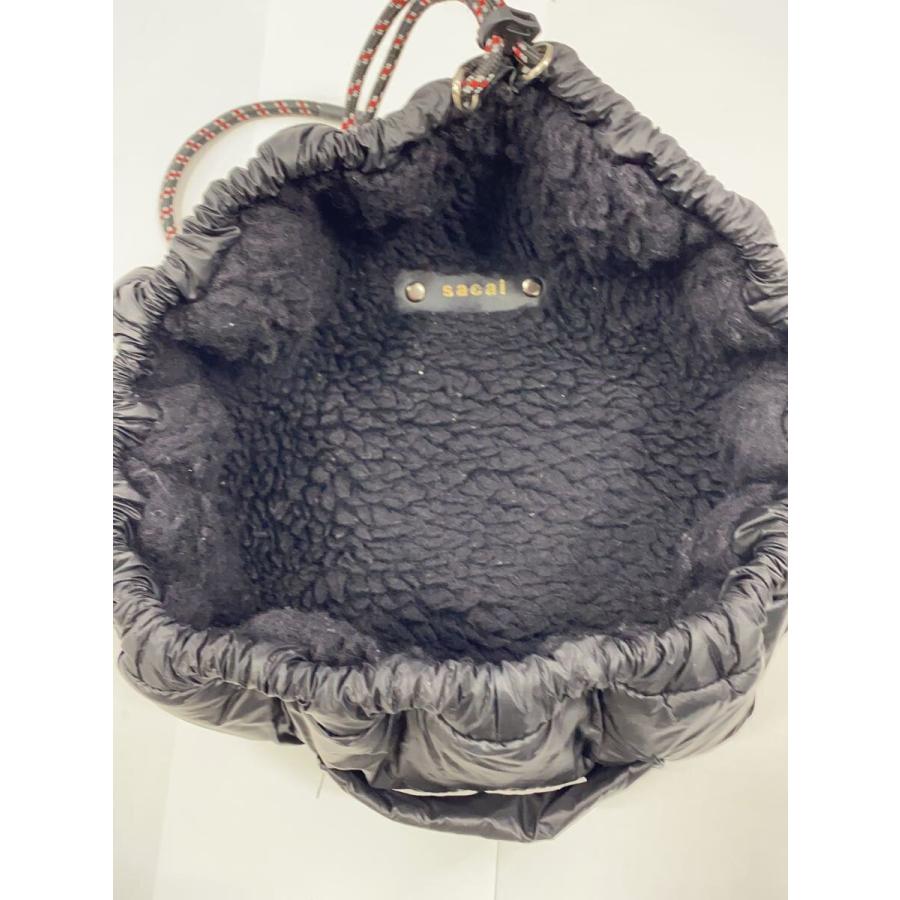 sacai◇Dumpling Bag/リバーシブルショルダーバッグ/ウール/BLK/22
