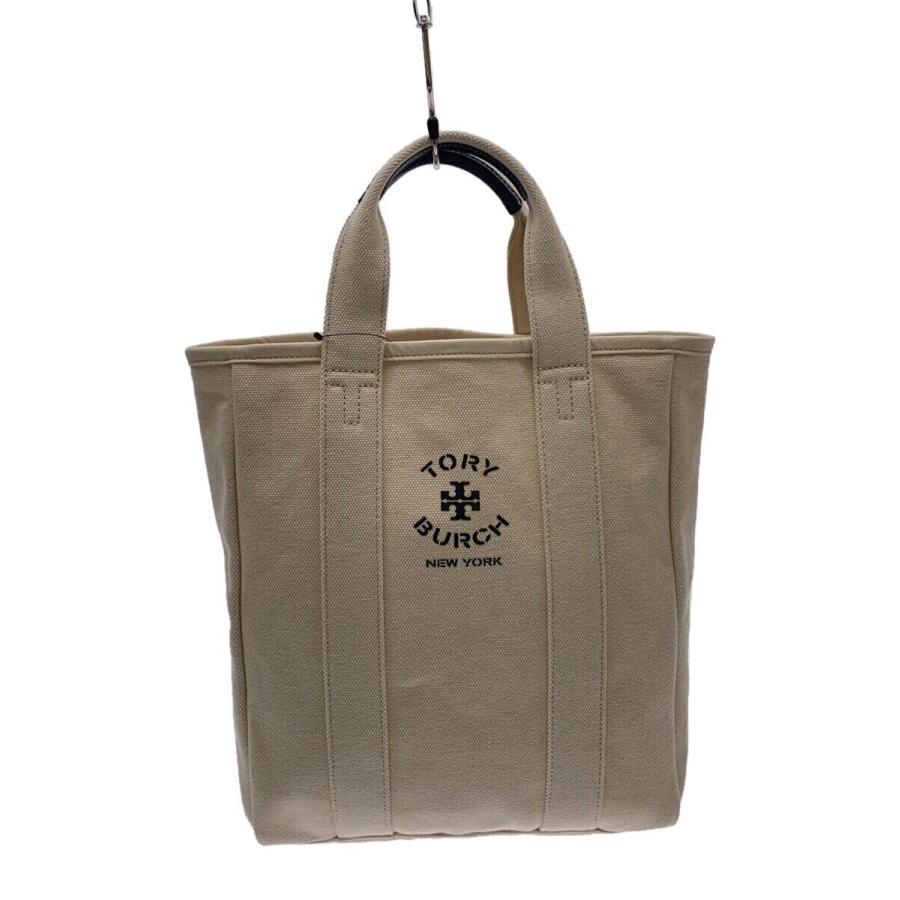 TORY BURCH◇トートバッグ/キャンバス/BEG/10008684/ベージュ