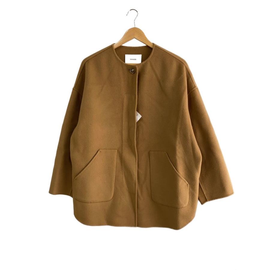 FRAMeWORK◇24AW/ハミルトンリバークルーネックコート/38/ウール/BRW