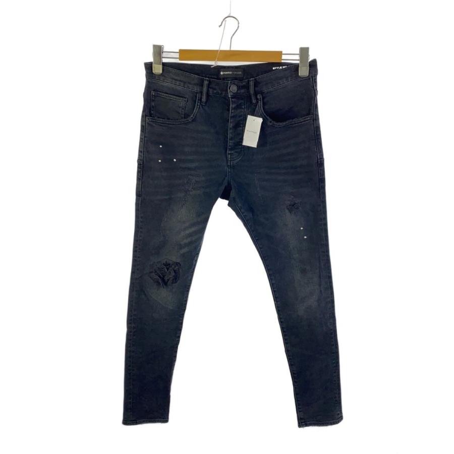 PURPLE BRAND◇スキニーパンツ/30/コットン/BLK/無地/P002