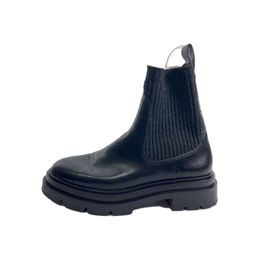 ZARA◇トラックソールブーツ/サイドゴアブーツ/35/BLK : セカンド