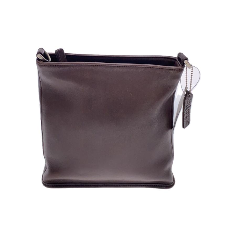 COACH◇オールドコーチ/スクエアショルダーバッグ/レザー/ブラウン