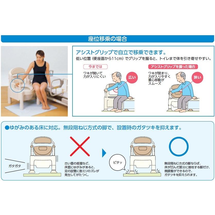 アロン化成 安寿 ポータブルトイレ FX-CP-C ちびくまくん キャスター付