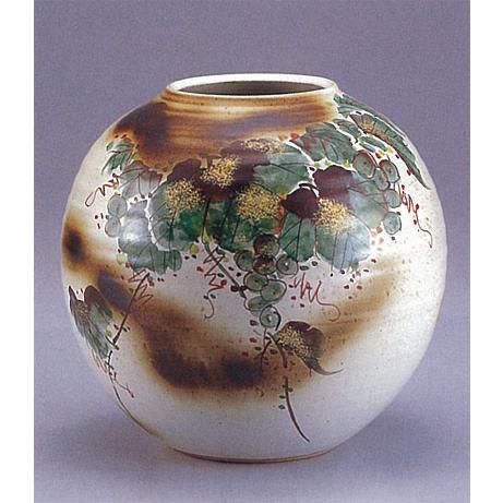 日本の伝統工芸品【九谷焼】 7号花瓶 【限定品】ぶどうの図 ys635-05