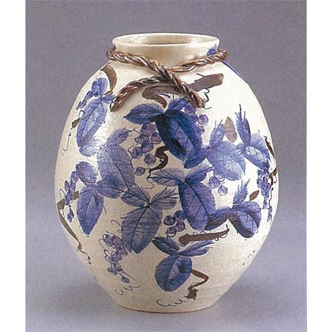 日本の伝統工芸品【九谷焼】 9号花瓶 【限定品】 ぶどう ys644-07