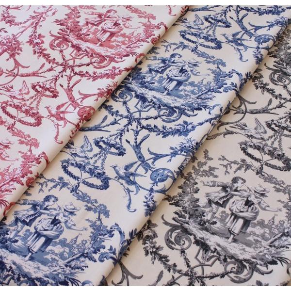 トワルドジュイ フランス 生地 カップル ルージュ フランス製 輸入生地