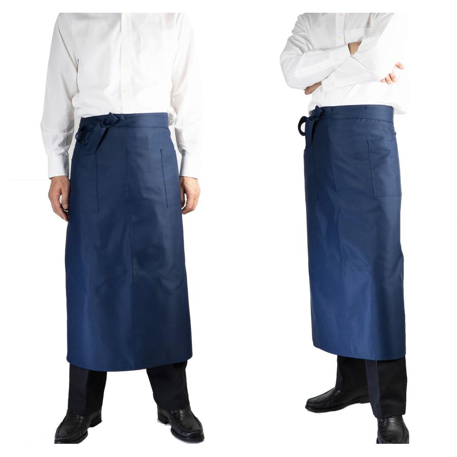 ソムリエエプロン ロングサイズ 飲食店キッチンシェフ 前掛け男女兼用