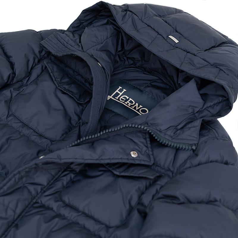 HERNO（ヘルノ） ネイビー フーデット 4ポケット POLAR-TECH ダウン