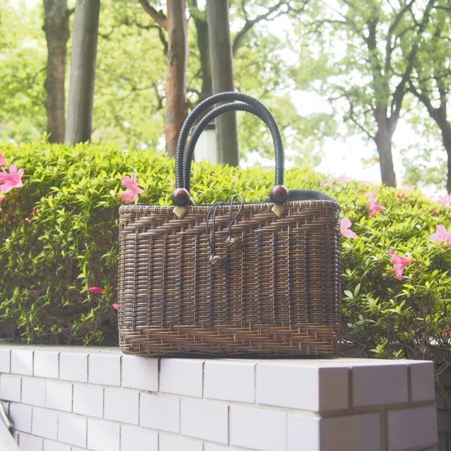 籐かごバッグ-C 網代編み×うね編み 皮籐 かごバッグ カゴバッグ ラタン