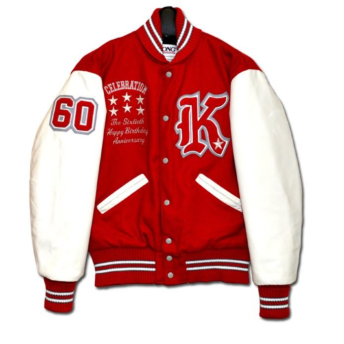 DeLong（デロング） 還暦スタジャン 赤白 SCARLET&WHITE スカーレット