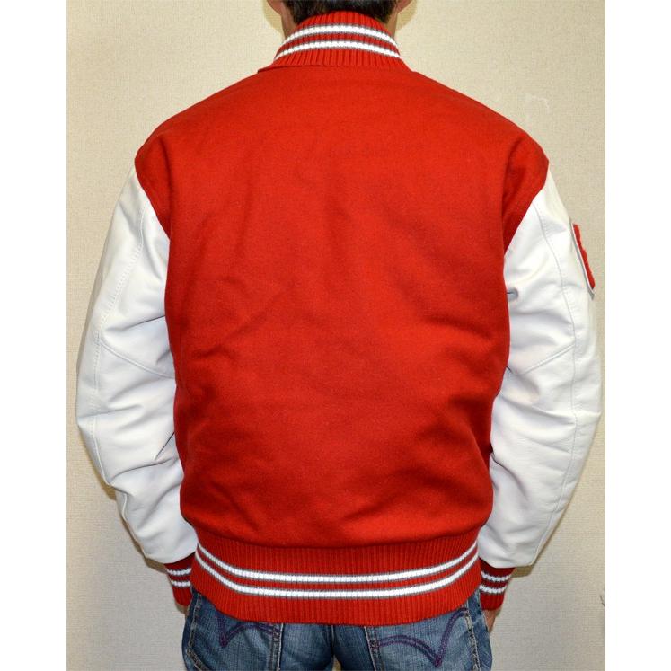 DeLong（デロング） 還暦スタジャン 赤白 SCARLET&WHITE スカーレット