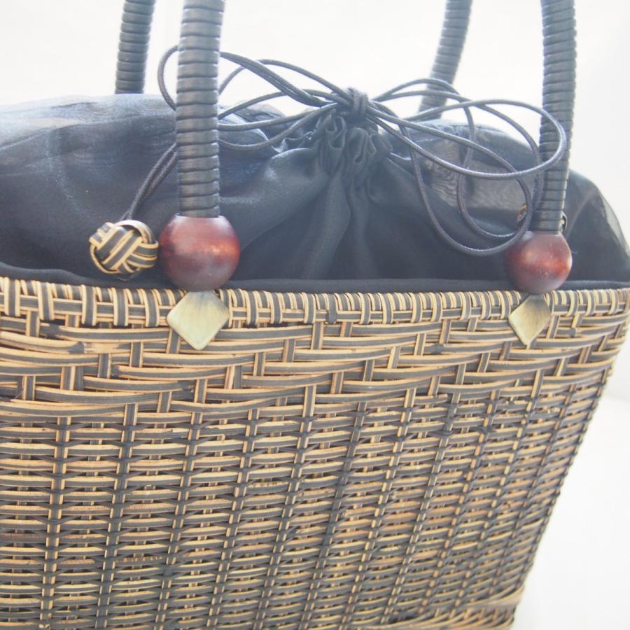 籐かごバッグ-C 網代編み×うね編み 皮籐 かごバッグ カゴバッグ ラタン