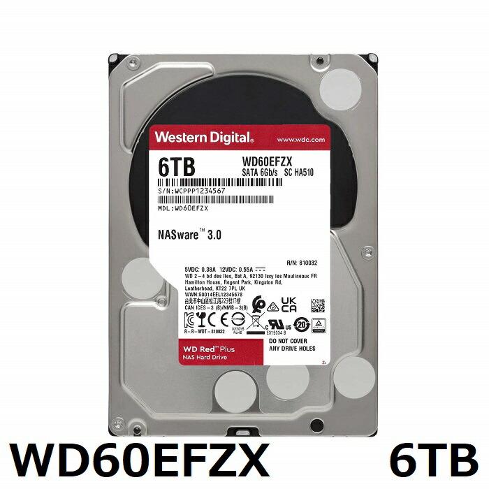 Western Digital WD RED WD60EFZX HDD 6TB ハードドライブ