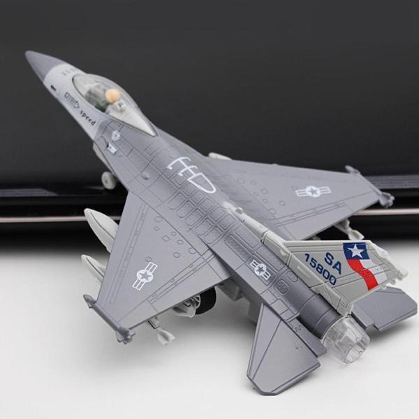 1：100 F-16戦闘機ダイキャスト合金戦闘機モデル（スタンドグレー付き