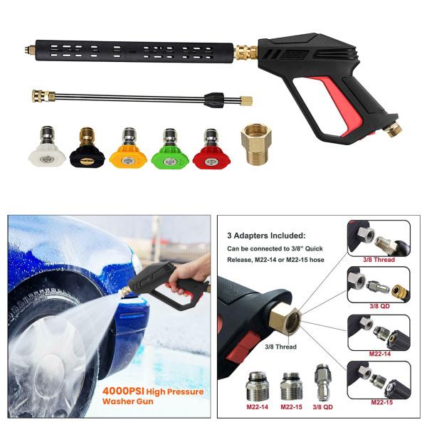 高圧洗浄機ガン400 psi洗車機噴霧器で5色クイック接続ノズル延長ための