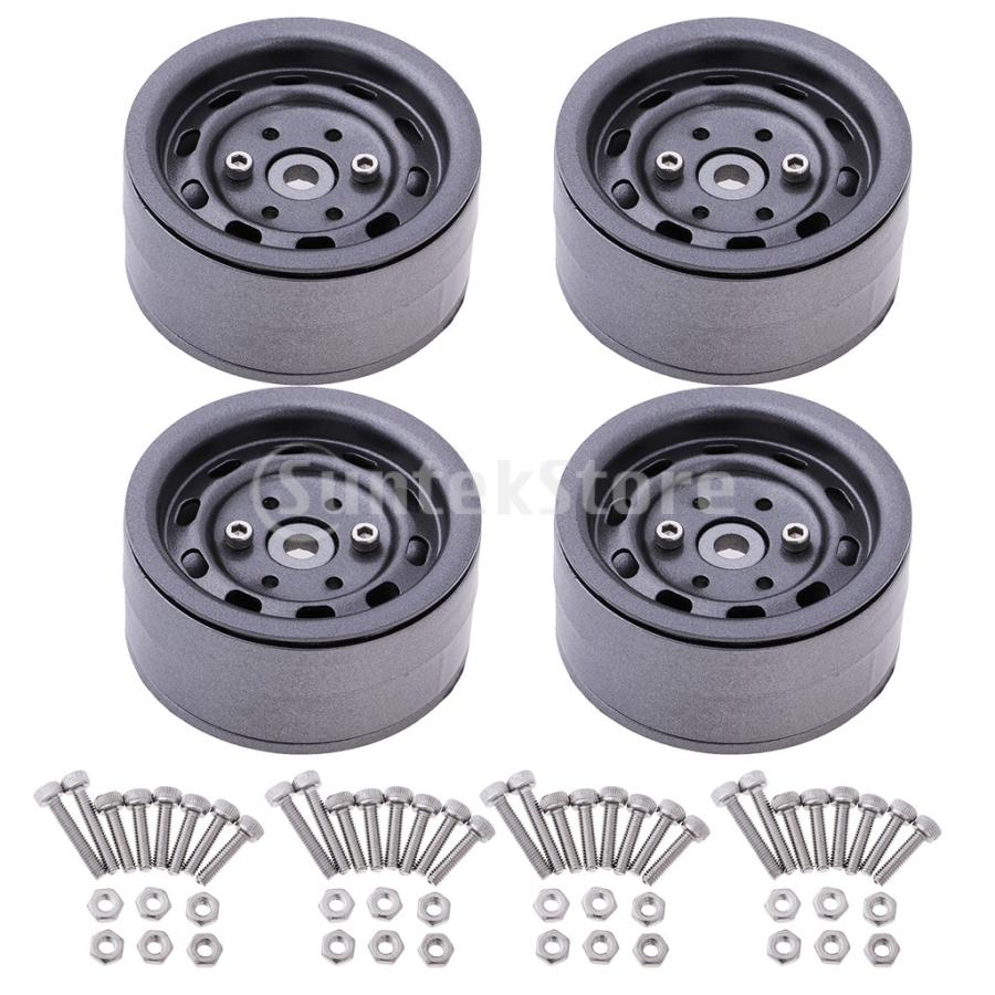 4パック重アルミ1/9 RCロッククローラー用1.9インチビードロック