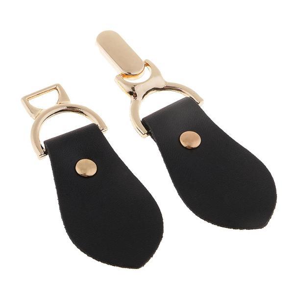 1ペアブラックレザーホーントグルボタンフックダッフルコート