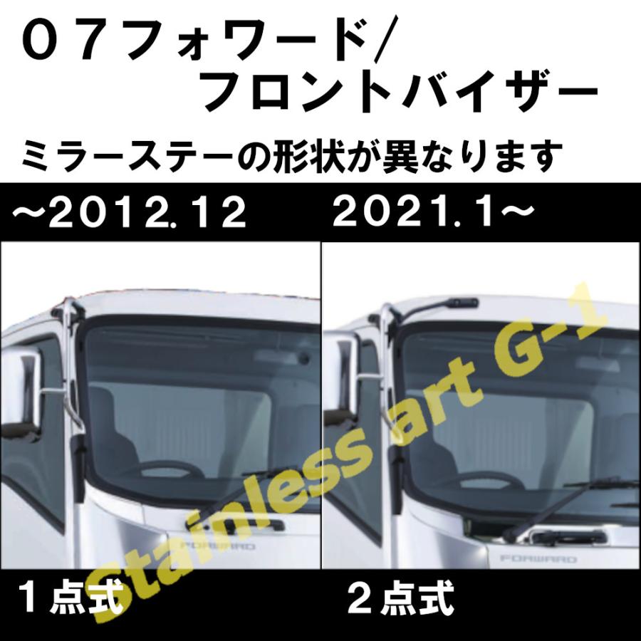 いすゞ 07フォワード 標準/ワイド フロントバイザー D2-501/601 鏡面