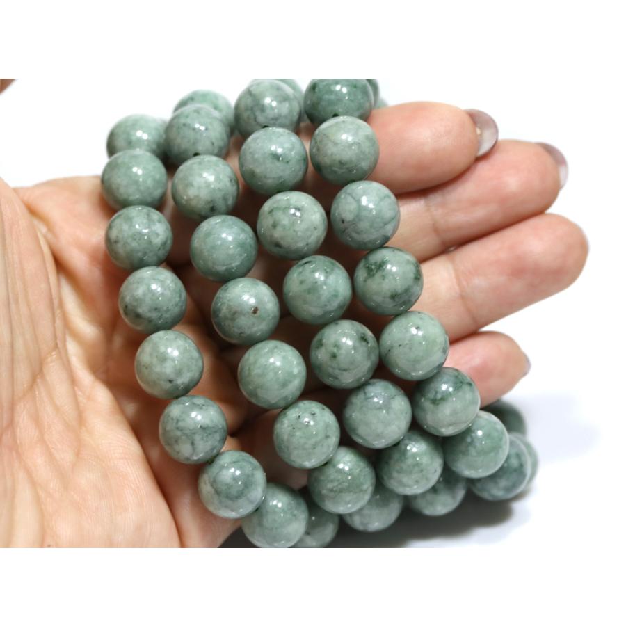 石流通センター 高品質 天然石 ブレスレット 日本翡翠 緑 (糸魚川産