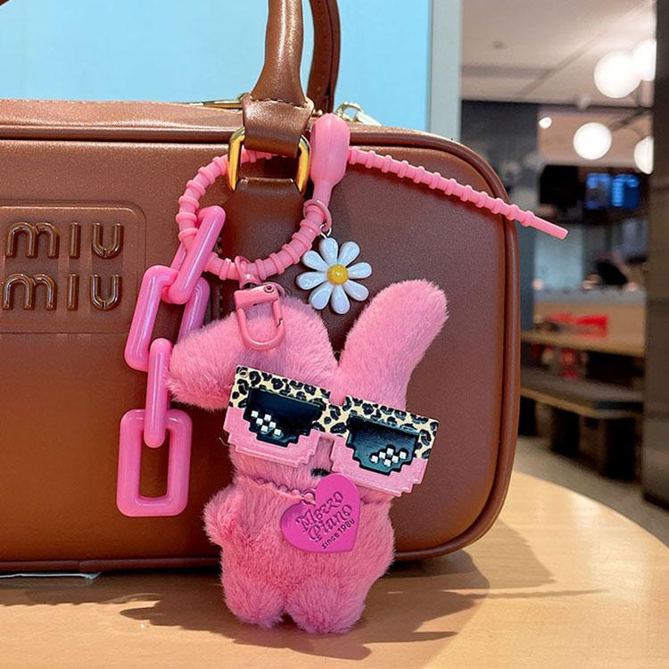 くま ぬいぐるみストラップ うさちゃんだっこ サングラス 中古 Mイ-208