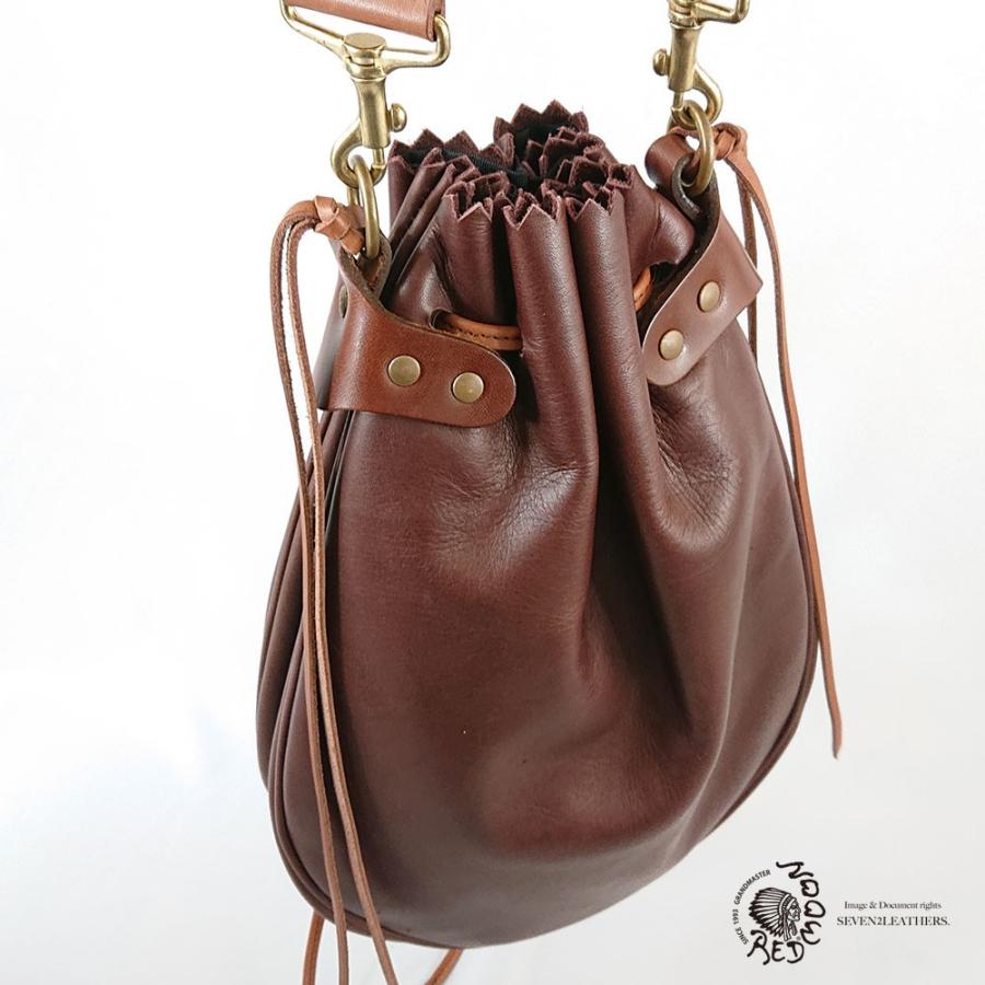 REDMOON（レッドムーン） ショルダーバッグ 巾着 グローブレザー 本革