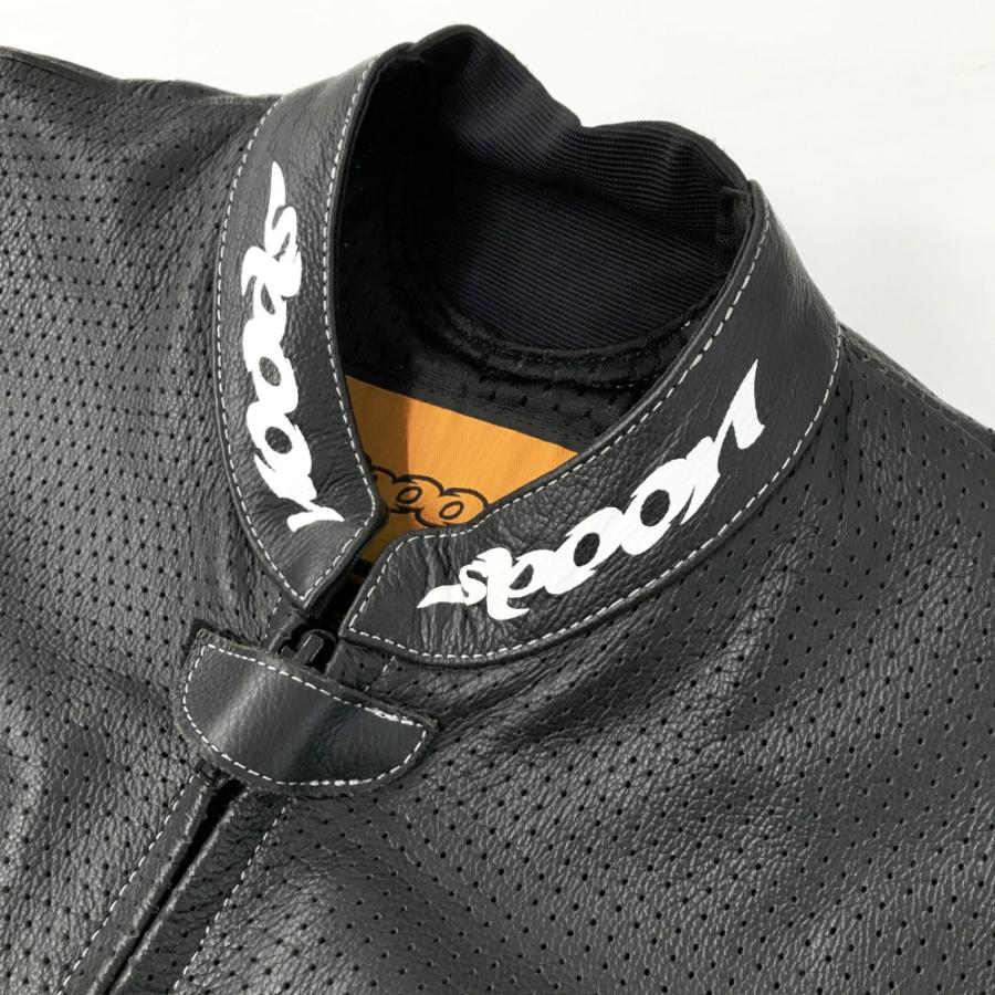 SPOON スプーン MFJ公認 革ツナギ レーシングスーツ ブラック系 3L
