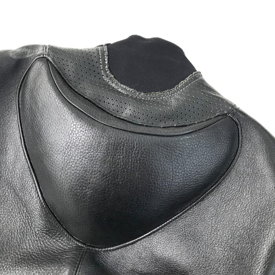 SPOON スプーン MFJ公認 革ツナギ レーシングスーツ ブラック系 3L