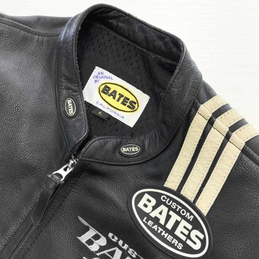 BATES ベイツ ライダース レザージャケット ブラック系 L バイクウェア