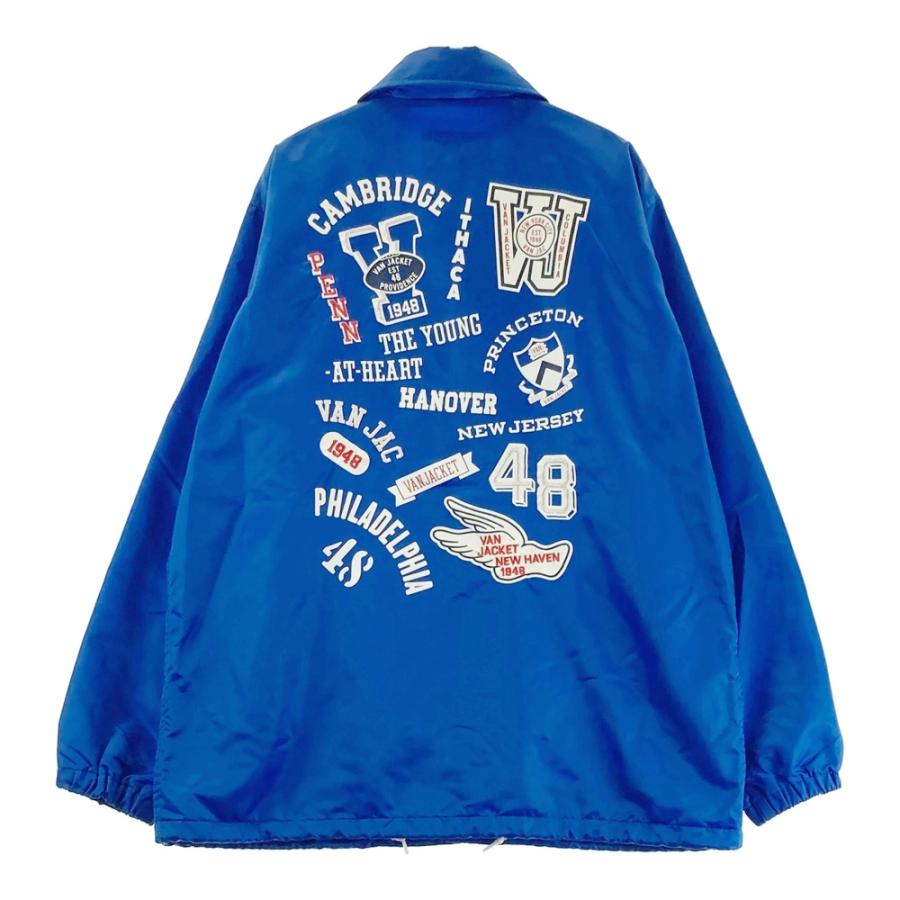 VAN ヴァン コーチジャケット バックプリント 刺繍 ブルー系 LL メンズ