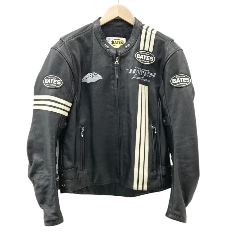 BATES ベイツ ライダース レザージャケット ブラック系 L バイクウェア