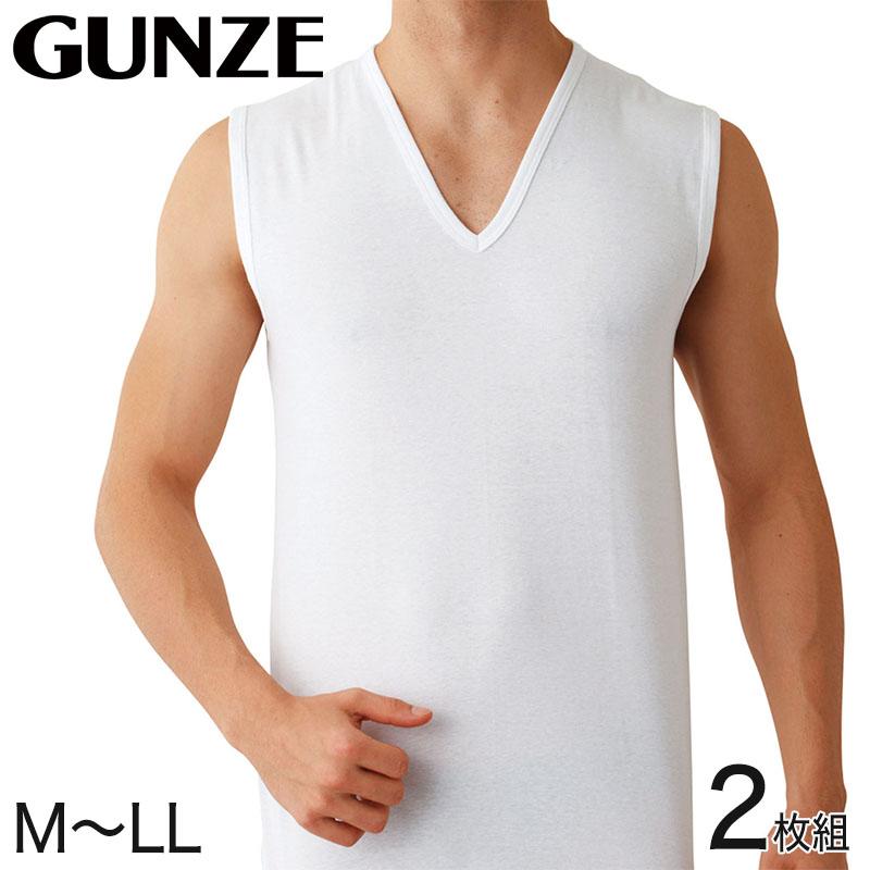 GUNZE（グンゼ） 綿100% インナー メンズ スリーブレス シャツ V首 夏