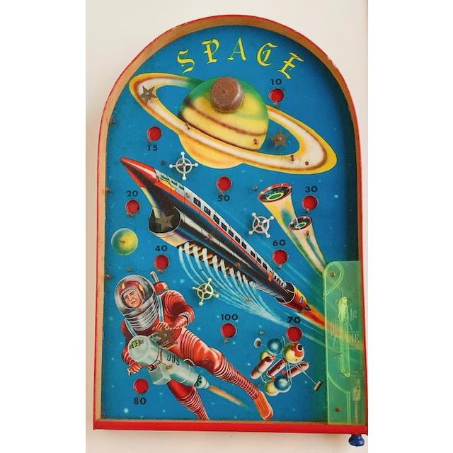 SPACE GAME ピンボール 昭和レトロ 木製 ピンボール台 : Toys雑貨