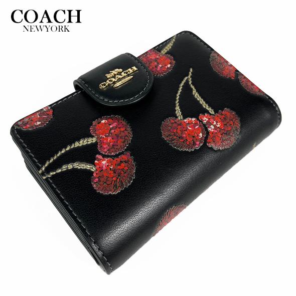 COACH（コーチ） レディース チェリー柄 財布 二つ折り財布 ミディアム