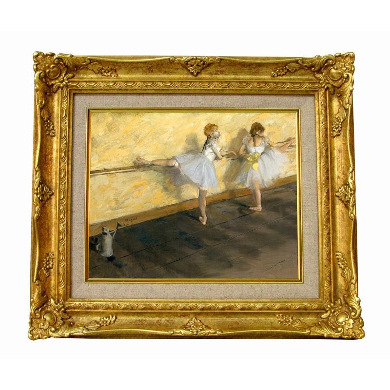 世界の名画 ドガ バレエレッスン ジクレーキャンバス複製画 豪華額装品