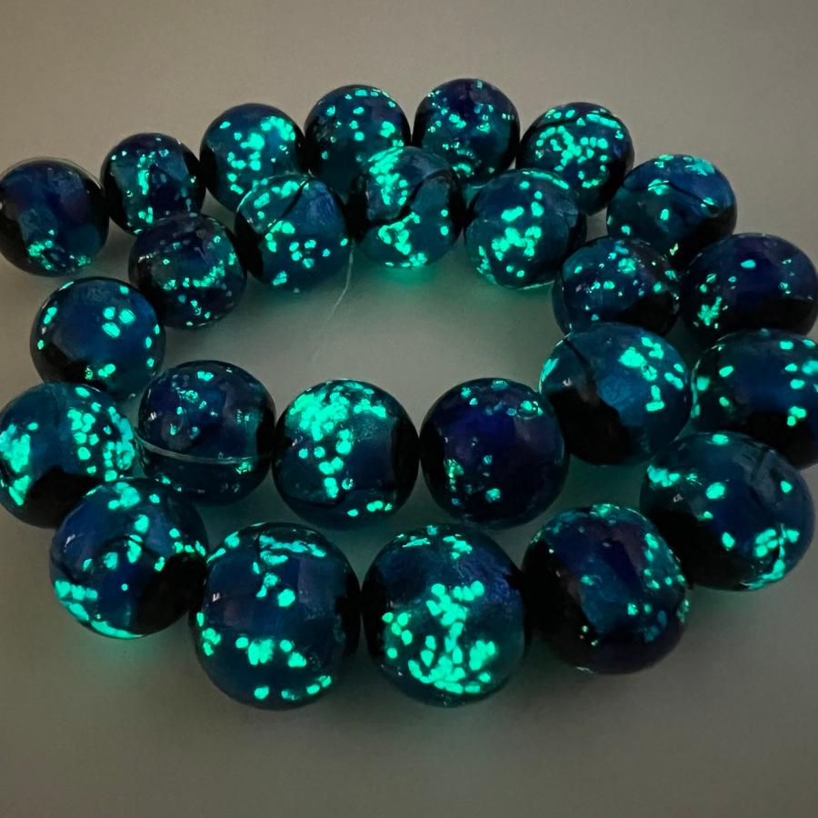 ホタルガラス タケトミブルー 12mm±0.5mm 10粒セット 蓄光 とんぼ