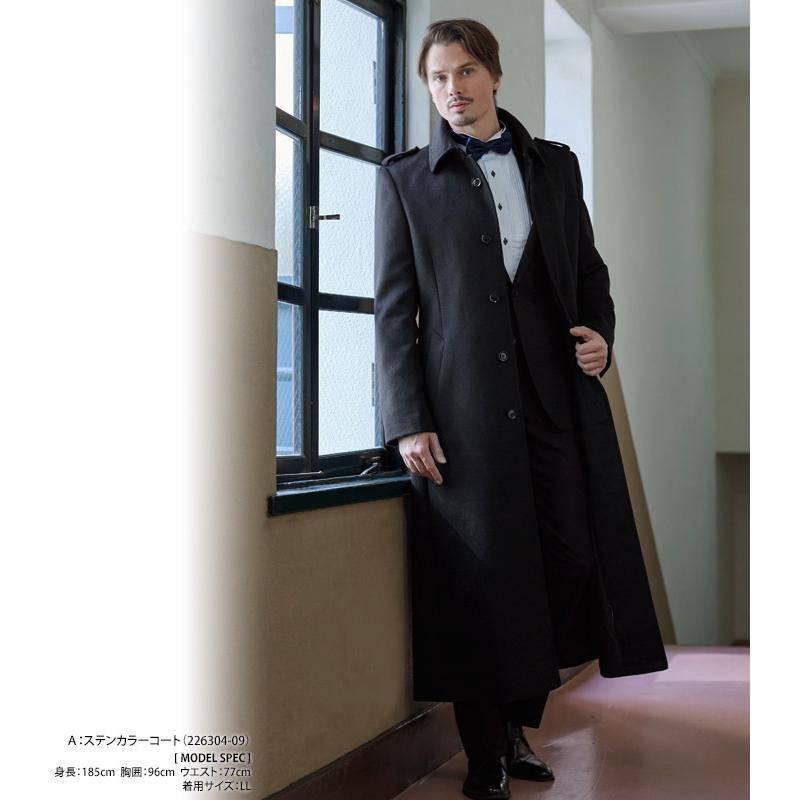 スーツスタイルMARUTOMI ロングコート ウールカシミヤ混 ブラック 黒