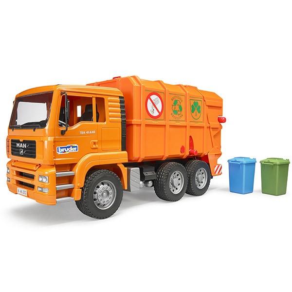 旧商品 bruder ブルーダー MAN ごみ収集車 ORANGE BR02760 おもちゃ